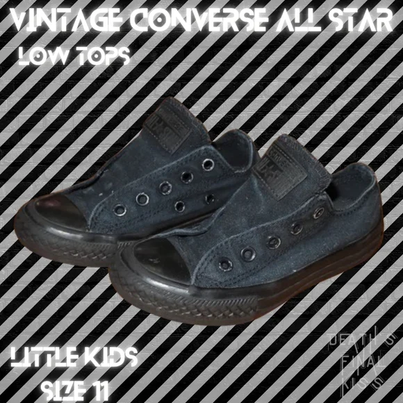 Converse All Star black mono & blue canvas low top sneakers shoes 11 - Picture 3 of 14